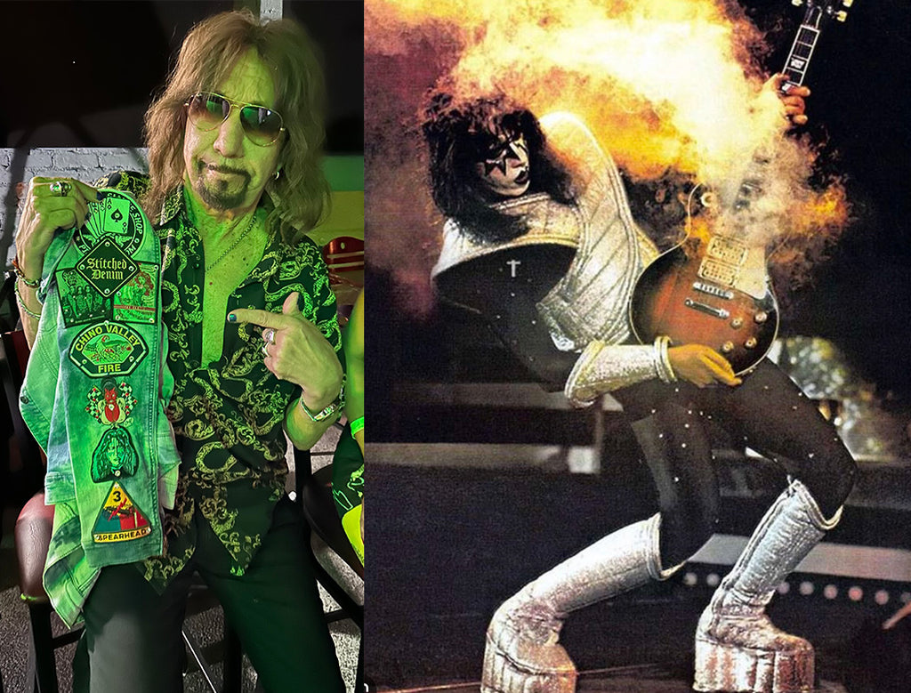 Ace Frehley of KISS: A Backstage Moment with Stitched Denim