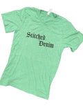 Stitched Denim Green logo tee
