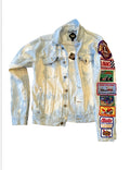 Faded classic  denim  Swarovski Crystal patch Jacket