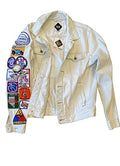 Faded classic denim  Swarovski Crystal patch jacket